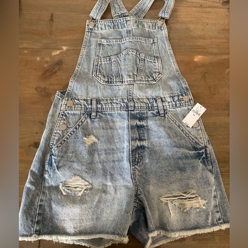 Brand New With Tags Gap Girls Overalls Denim Jeans XXL Distressed
